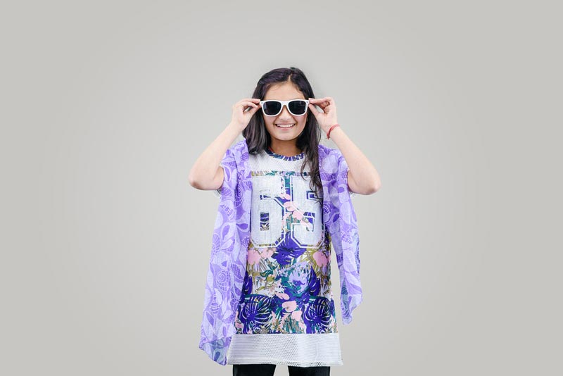 smiling girl with sunglasses